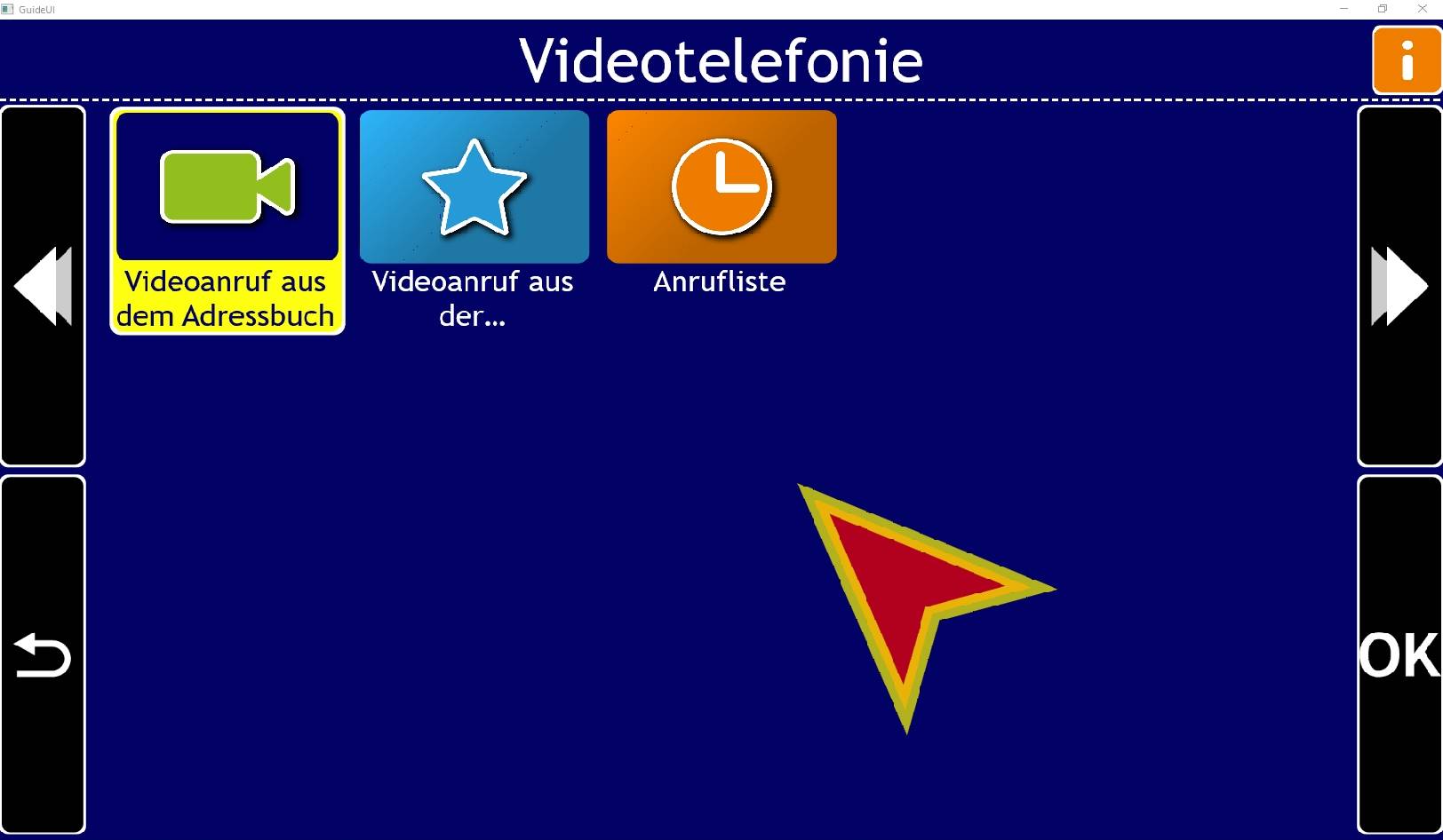 Vistac GmbH - Dolphin GuideConnect Videotelefoniemenü